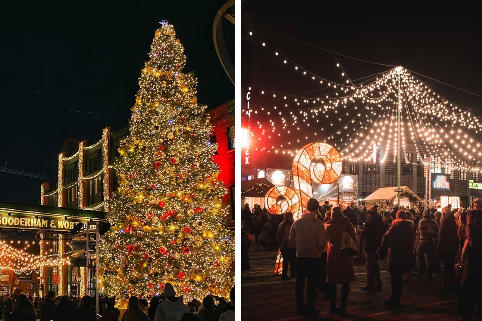 A collage of two of the best Christmas markets in Ontario