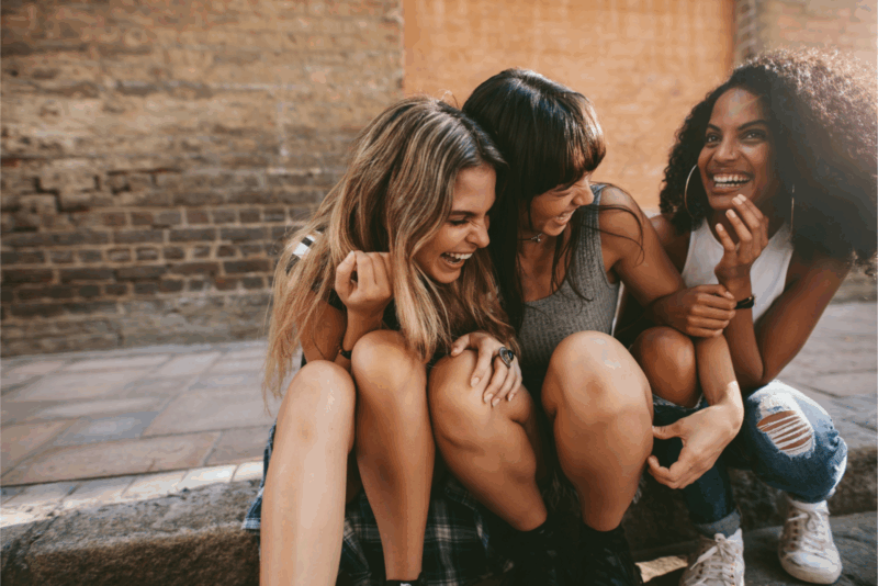 Three friends hanging out in Windsor, Ontario