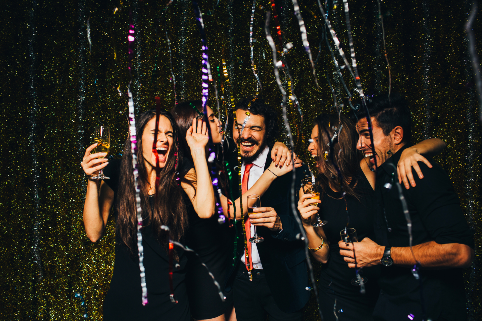 People partying at a New Year’s Eve cannabis party