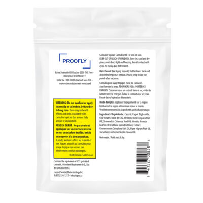 PROOFLY - Extra Strength CBD Isolate 2000 THC Free-Menstrual Relief