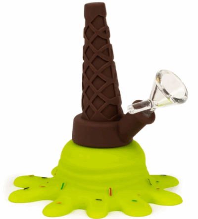 LIT Silicone 5" Pistachio Splat Bubbler