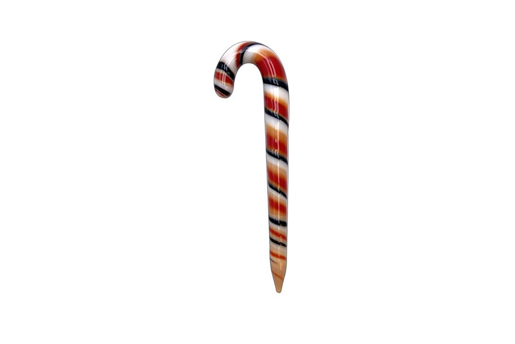 A glass candy cane dab tool