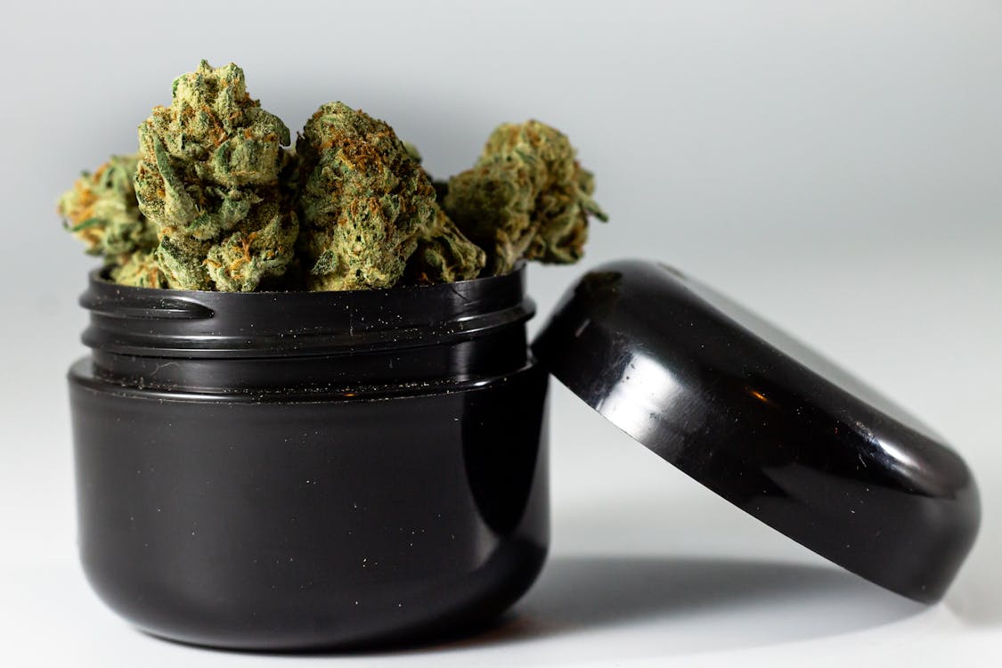 A canister of high-quality Cannabis buds