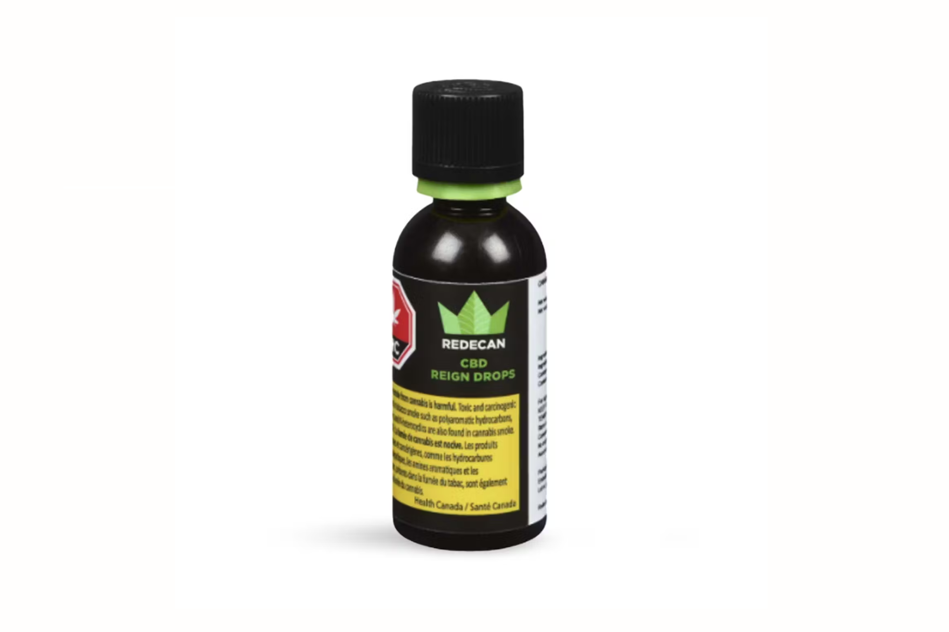 A bottle of Redecan CBD Reign Drops