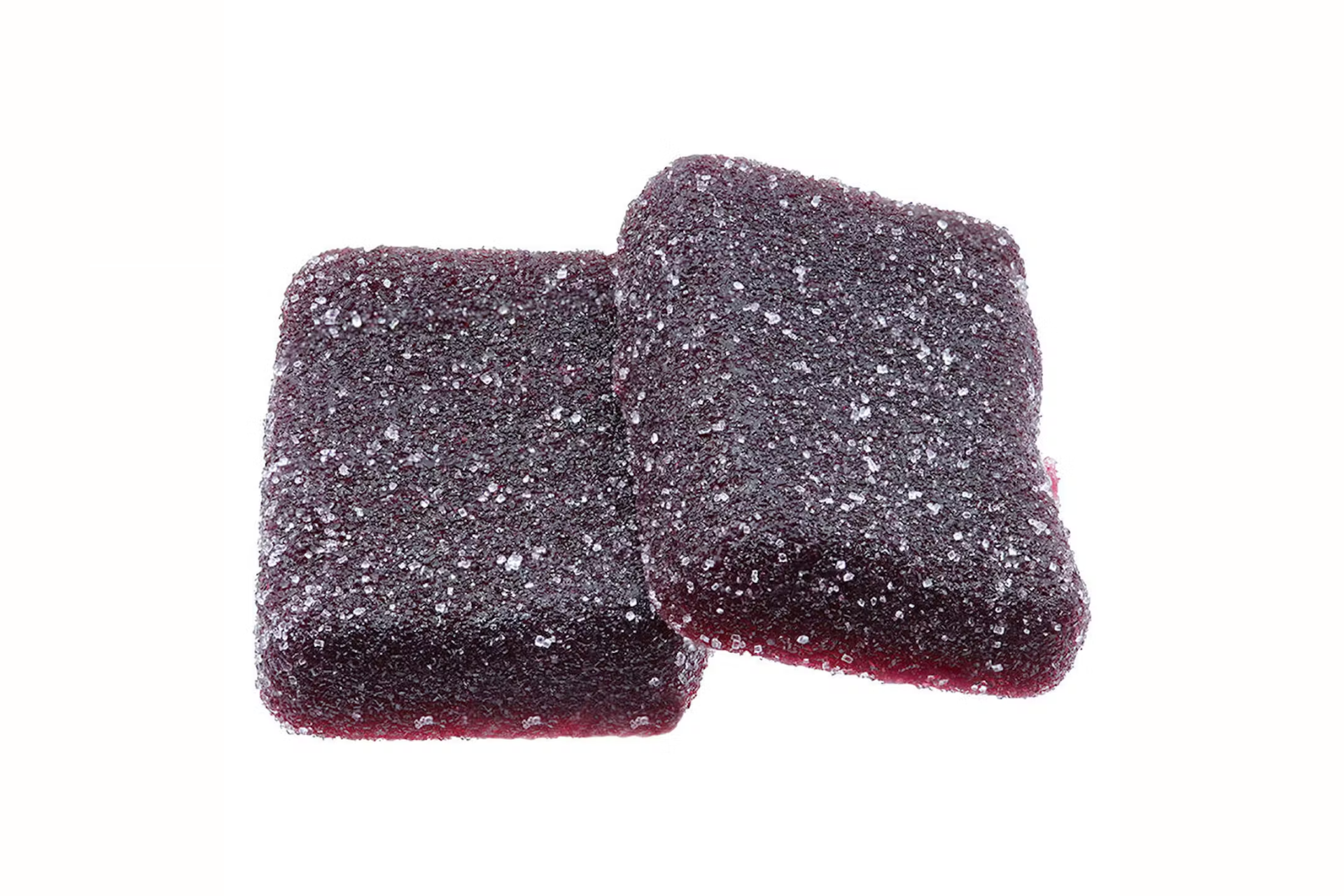 Two pieces of Real Fruit Elderberry Gummies by Wyld