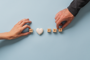 building blocks that spell “We love CBD”