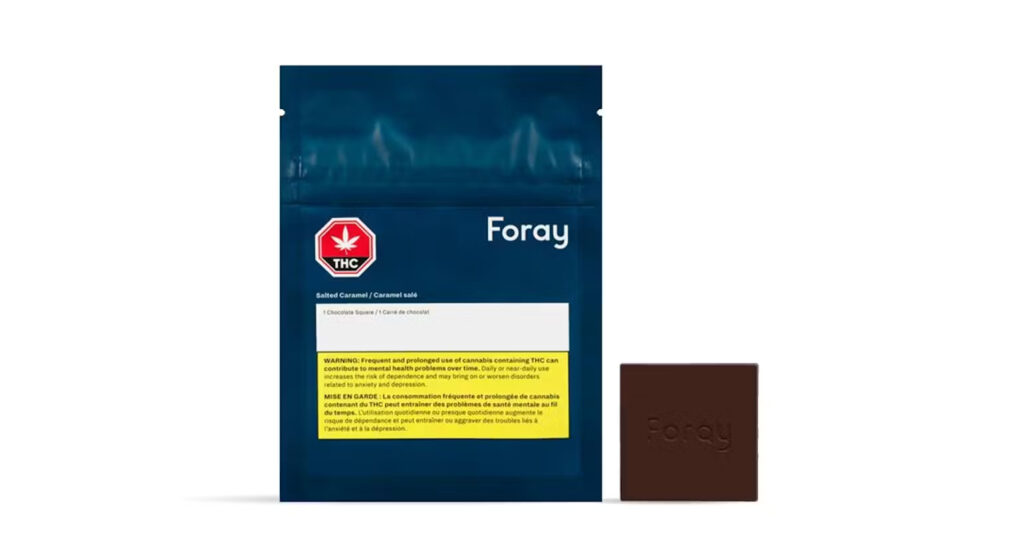 A pack of Foray Salted Caramel Chocolate Square 