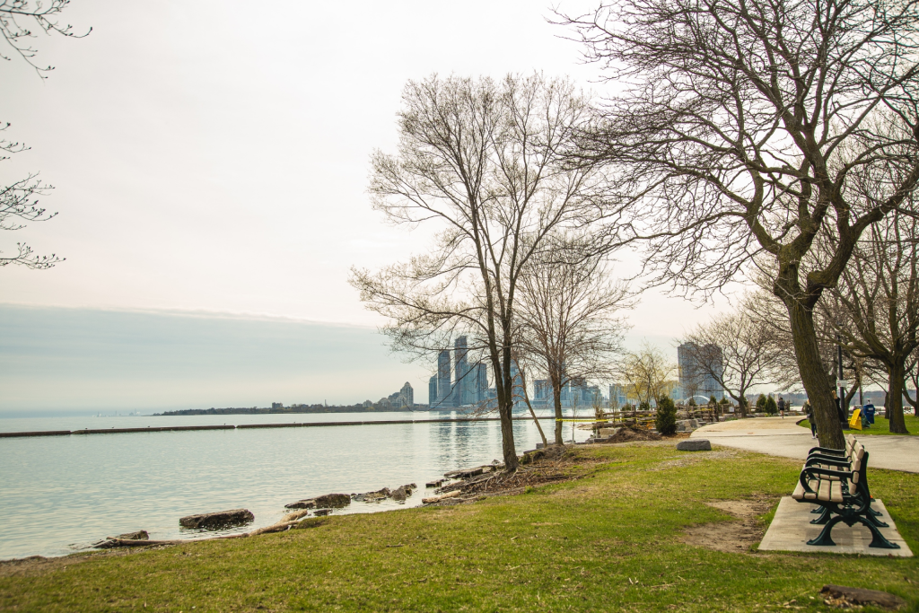 A landscape view of Windsor Riverfront