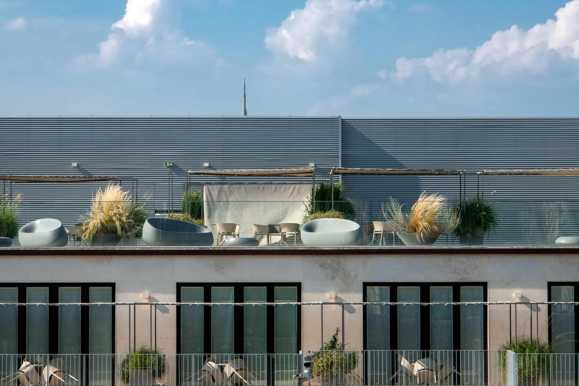 Chic rooftop patio ideal for upscale cannabis consumption.
