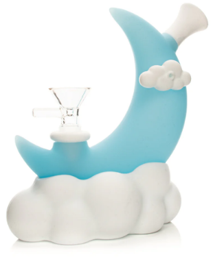 LIT Silicone 6.5" Moon Water Pipe