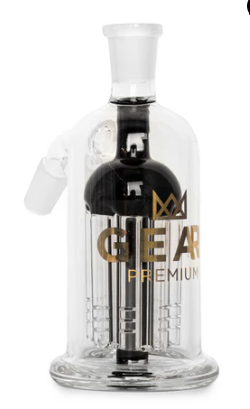 GEAR Premium 14mm 45 Degree Black Ash Catcher W/8-Arm Tree Perc