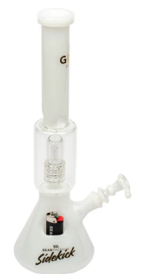GEAR Premium 15.5" Tall White Sidekick Boost Beaker Tube W/Built In Lighter