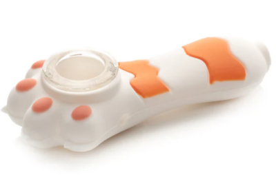 LIT Silicone 3.25" Cat Paw Hand Pipe with Glass Bowl