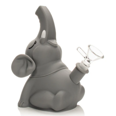 LIT Silicone 6" Elephant Pipe with Glass Bowl