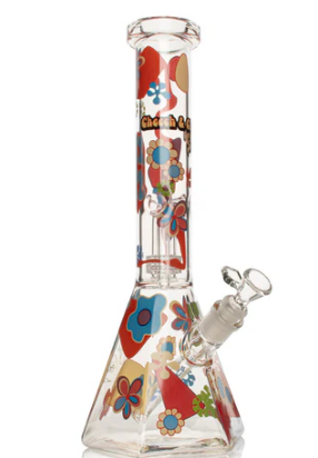 Cheech and Chong 15" Power To The Flower Dual Chamber Hex Beaker Base Bongs