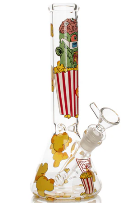 Red Eye Glass Movie Night Beaker Base Bong