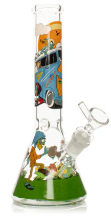 Red Eye Glass 10" Living Dead Beaker Base Bong