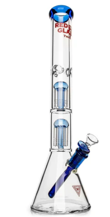 Red Eye Glass 18" Tall 7mm Thick Beaker Base Bong Multiple Colors