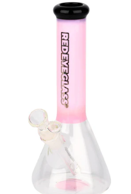 Red Eye Glass 9.5" Tall Nollie Beaker Tube Multiple Colours