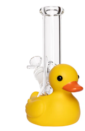 LIT Silicone 8" Tall PVC & Glass Rubber Ducky Bong
