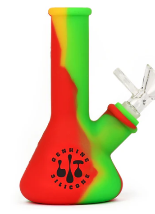 Lit Silicone 5" Tall Beaker Bong Assorted Colours