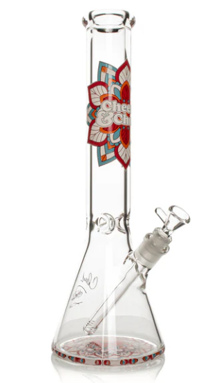 Cheech & Chong Glass 15" 7mm Thick Mandala Glow in The Dark Bongs
