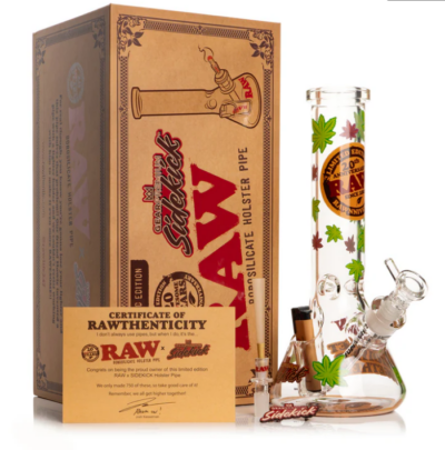 Raw x GEAR Premium 12" Tall 7mm Thick Limited Edition 20th Anniversary Sidekick Bong
